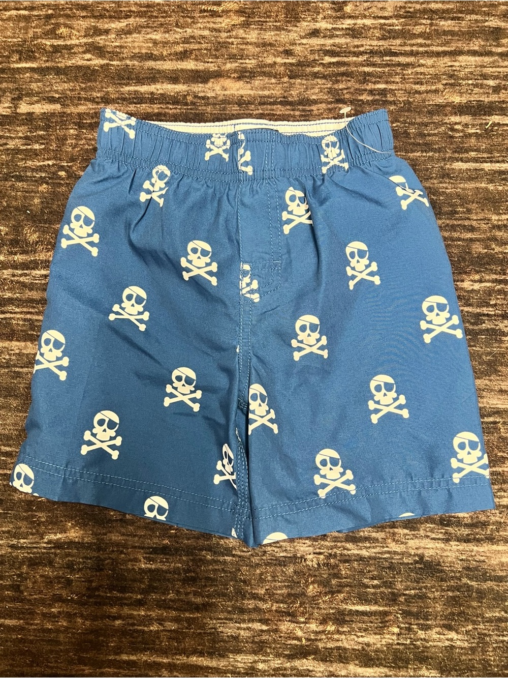 Blue Skull & Crossbones Swim Shorts
